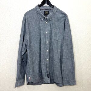 Jachs Heritage Chambray Work Shirt Long Sleeve Button Down Gray New Size 3XL